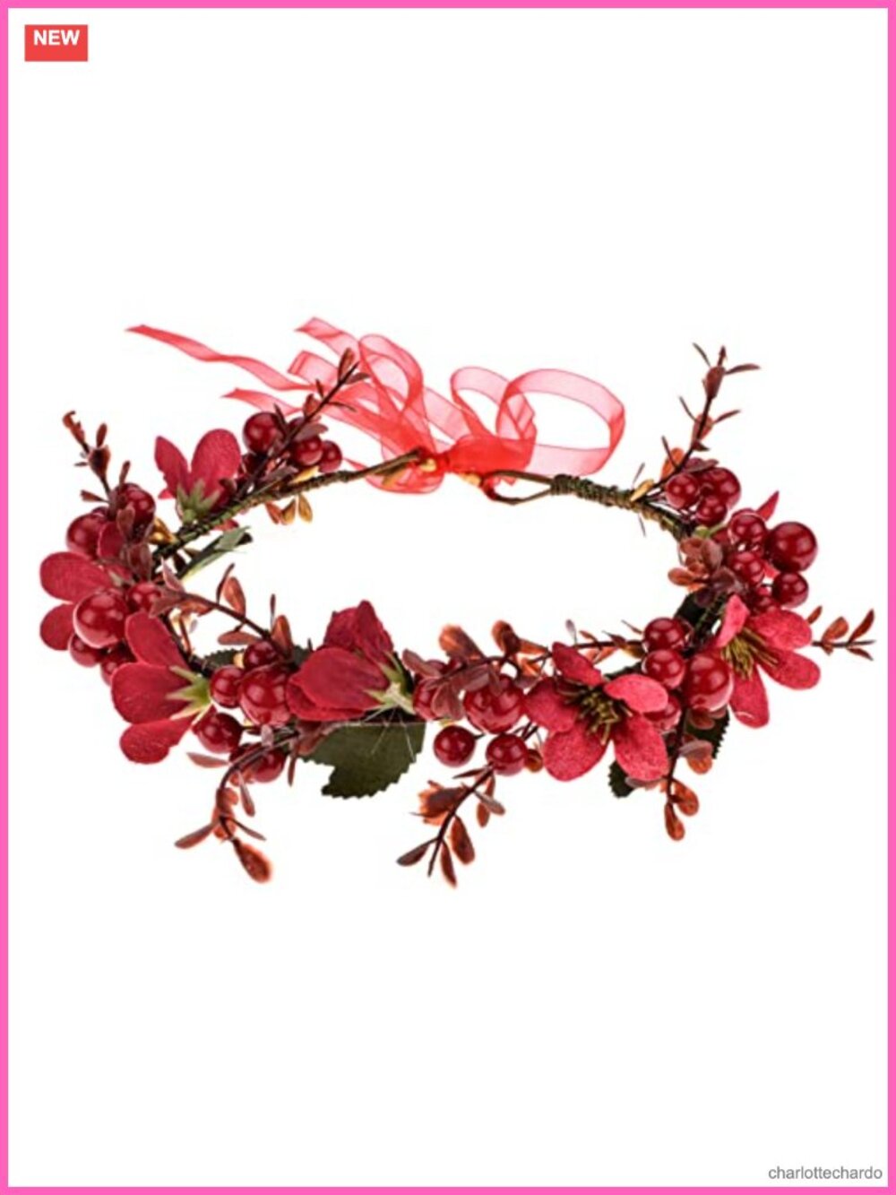 Handmade Pine Cone Berry Leaf Floral Headband Flower Crown Christmas Halo